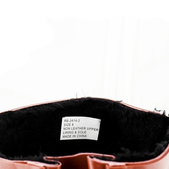 Women Rain Boots Black Faux Fur Rubber Rain Boots RB-2414 - Picture 4 of 4